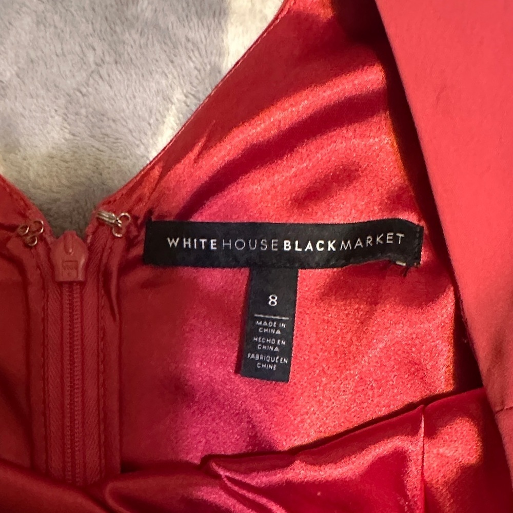 White House Black Market statement sleeve Coral Midi Dress size 8 - Picture 5 of 10